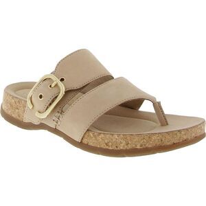 Clarks Tan Sandals with Gold Buckle